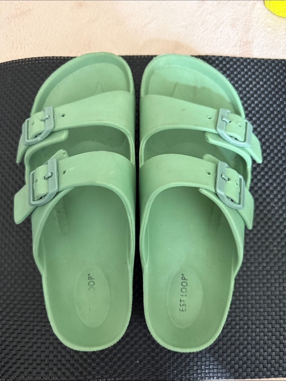 Kids Mint Double-Buckle Slide Sandals